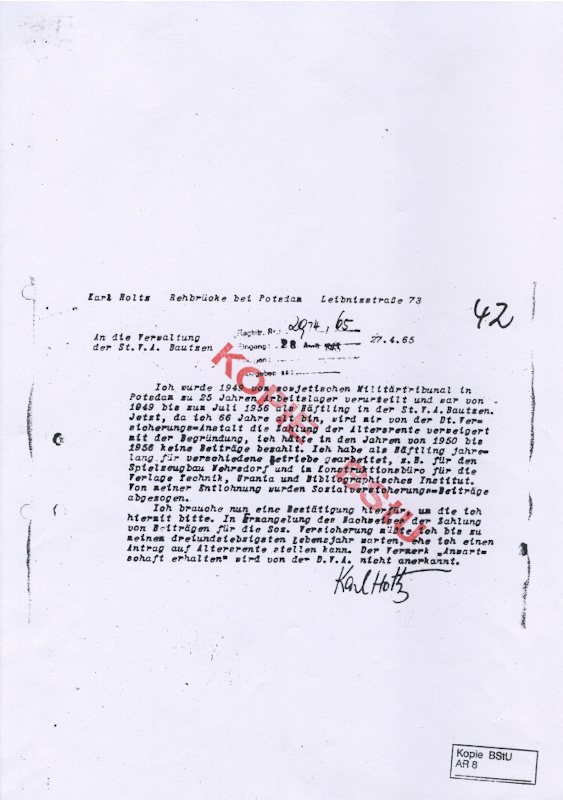 Rentenversicherungsanspruch aus den Haftjahren